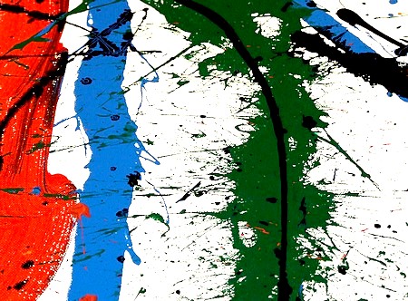 PARTICOLARE INGRADITO DELLA TECNICA ACTION PAINTING