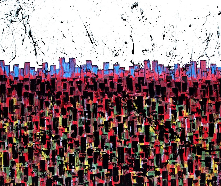 NEW YORK THE JUNGLE CON I COLORI DELLA CITY, GIALLO ROSSO VERDE E BIANCO