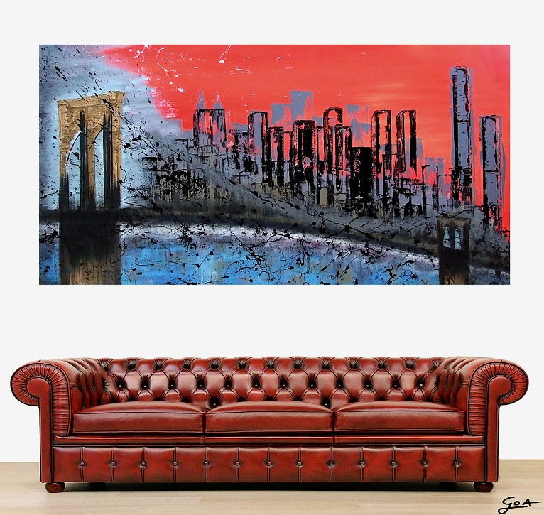 New York Quadro Moderno Col Ponte Di Brooklyn