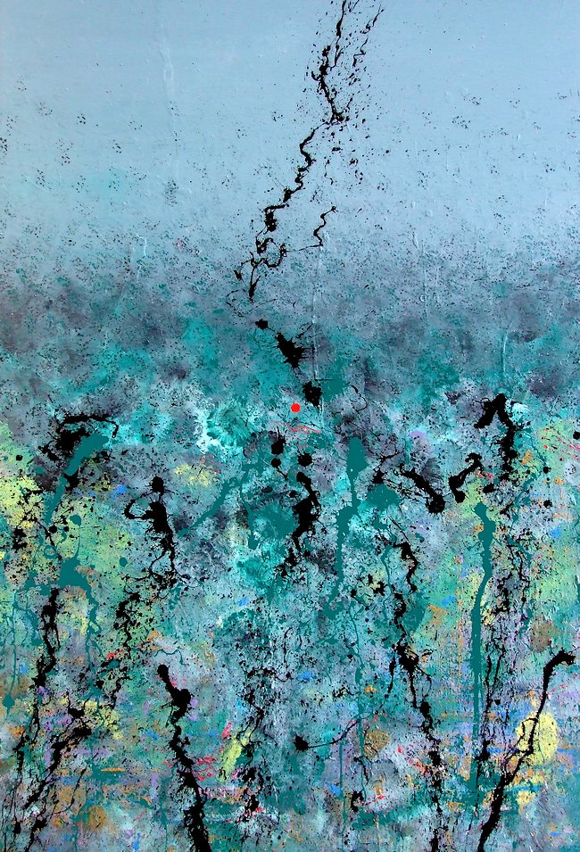 Un dipinto realizzato su tela su commissione cm.120x80, dal titolo "Sognando la libertà". Un quadro paragonato ad un sogno ad occhi aperti che intraprende una bambina affacciata alla finestra di un cupo e grigio edificio della città di Francoforte. Sogna le alpi, la natura, gli alberi, i fiori di un paesaggio montano alpino