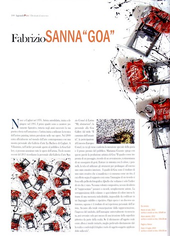 LA PAGINA DELLA RIVISTA CON LA RECENSIONE DEL PITTORE SARDO FABRIZIO SANNA DI VILLASIMIUS