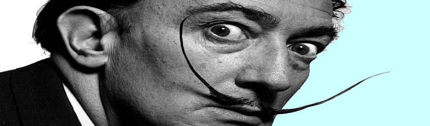 portrait ritratto in bianco e nero di salvador dalì