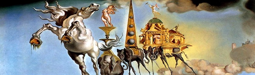 quadro di dalì con cavalli dai denti deformati e seni umani